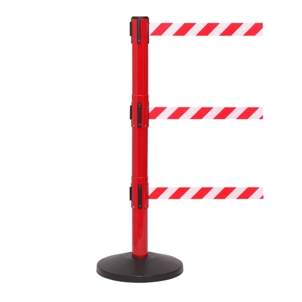 Queue Solutions SafetyPro Twin 250, Red, 11' Red/White NO ENTRY Belt SPROTwin250R-RWN110